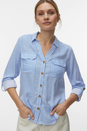gestreepte blouse blauw/ wit