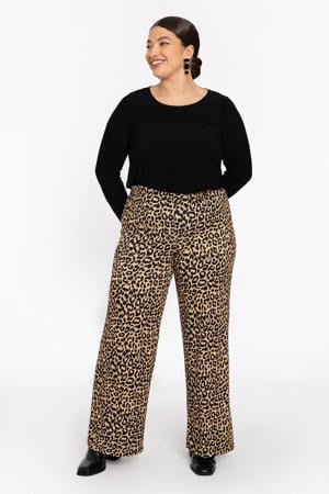 regular high waist broek beige