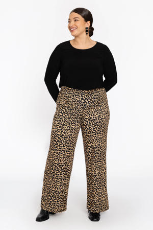 regular high waist broek beige