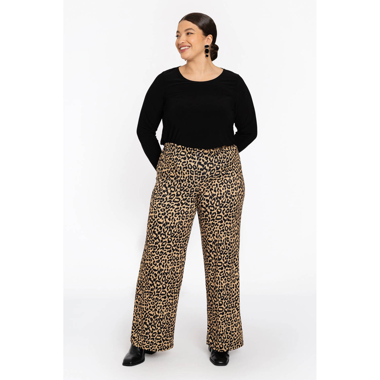YOEK regular high waist broek beige