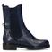 No Stress leren enkellaarzen met crocoprint donkerblauw