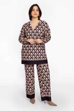 regular high waist broek paars