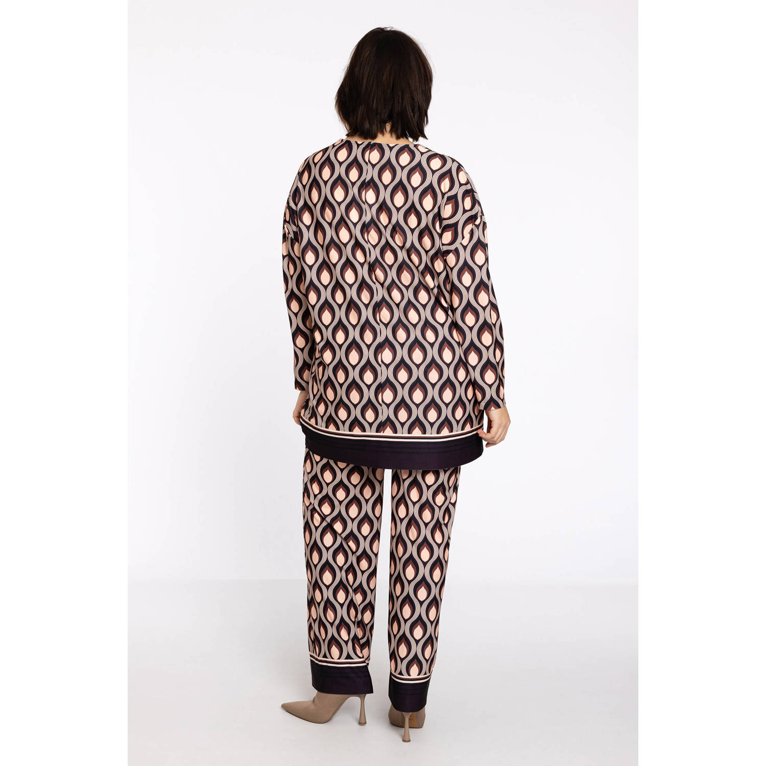 YOEK regular high waist broek paars