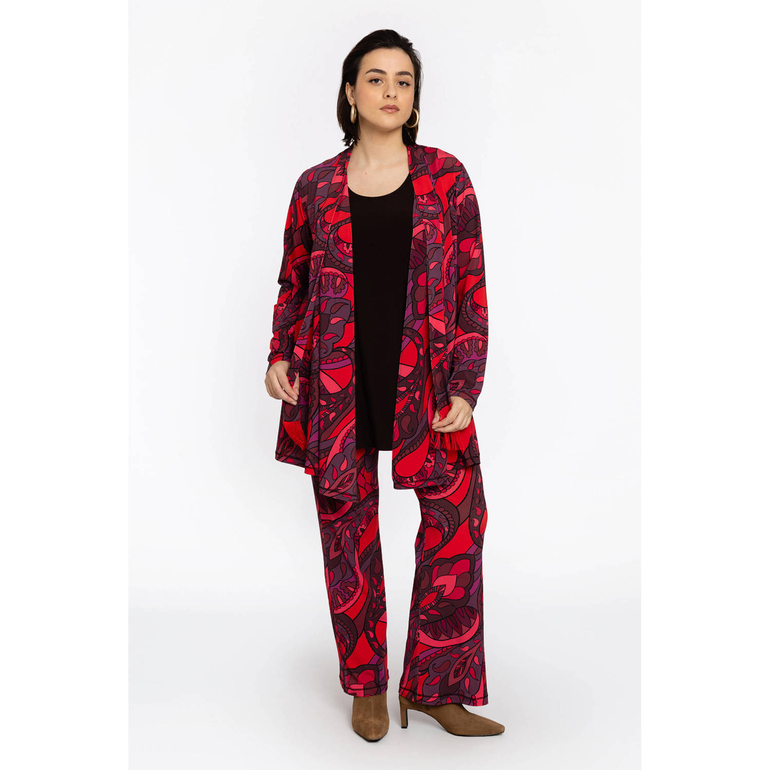 YOEK bootcut high waist broek rood