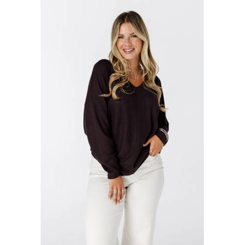 MS Mode pullover trui donkerbruin afbeelding