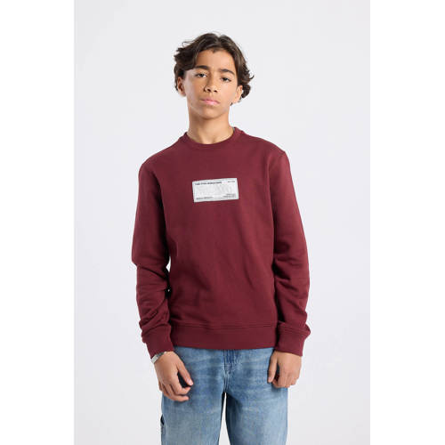 America Today sweater met backprint donkerrood afbeelding
