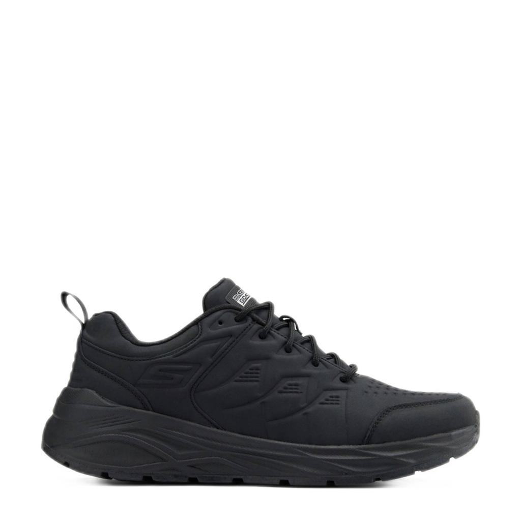 Zwarte heren Skechers sneakers van imitatieleer met veters