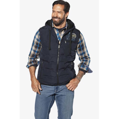 Jan Vanderstorm bodywarmer ERKULF Plus Size met printopdruk donkerblauw afbeelding