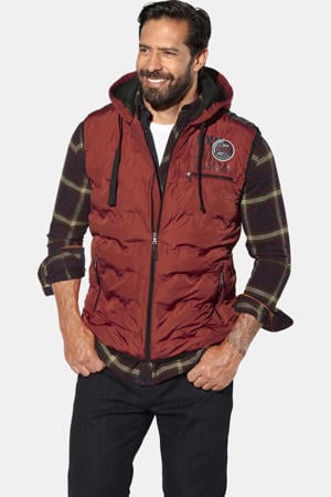 bodywarmer ERKULF Plus Size met printopdruk donkerrood