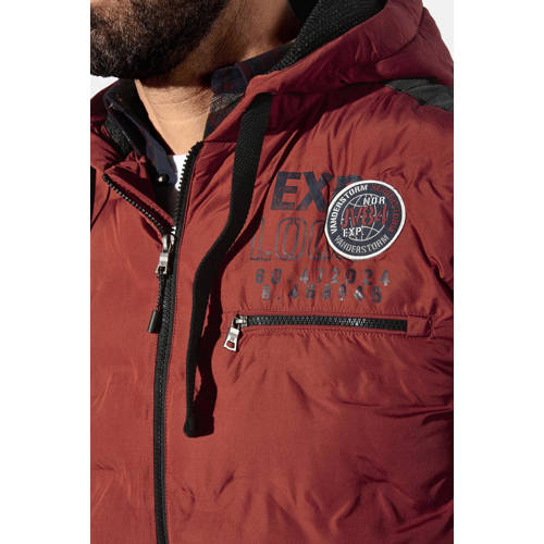 Jan Vanderstorm bodywarmer ERKULF Plus Size met printopdruk donkerrood afbeelding