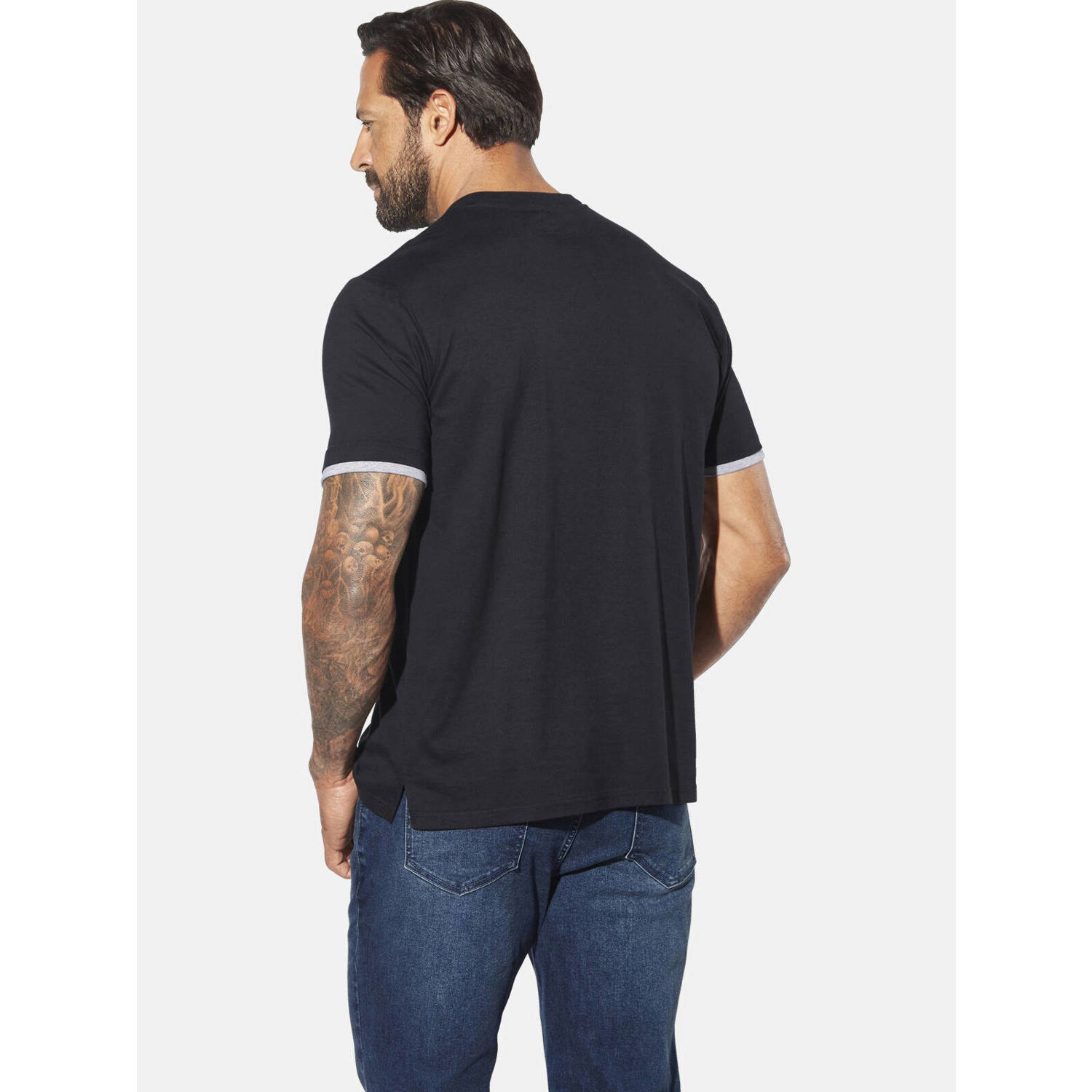 Jan Vanderstorm loose T-shirt LARSBERG Plus Size zwart