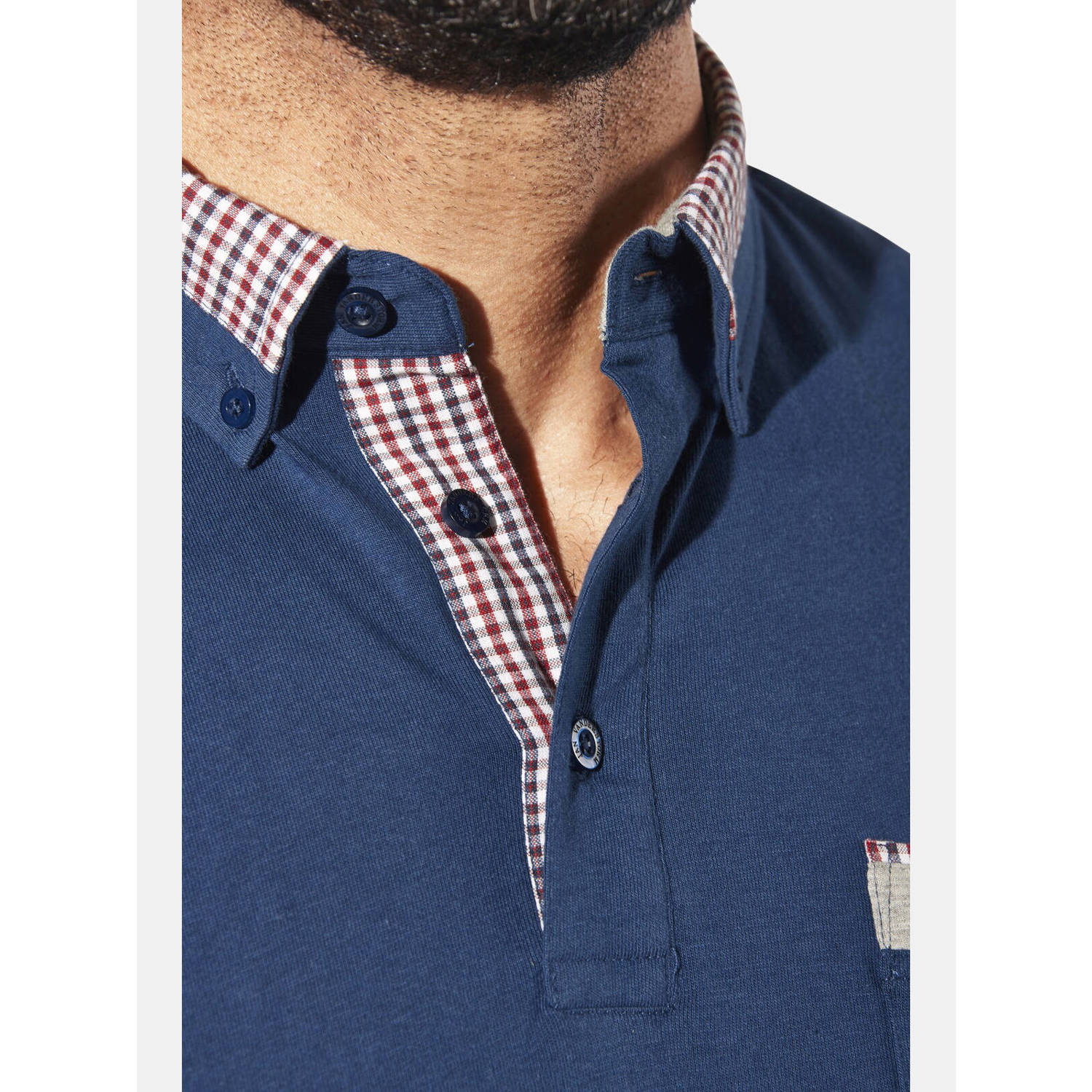 Jan Vanderstorm +FIT Collectie polo Plus Size LARSGAARD blauw