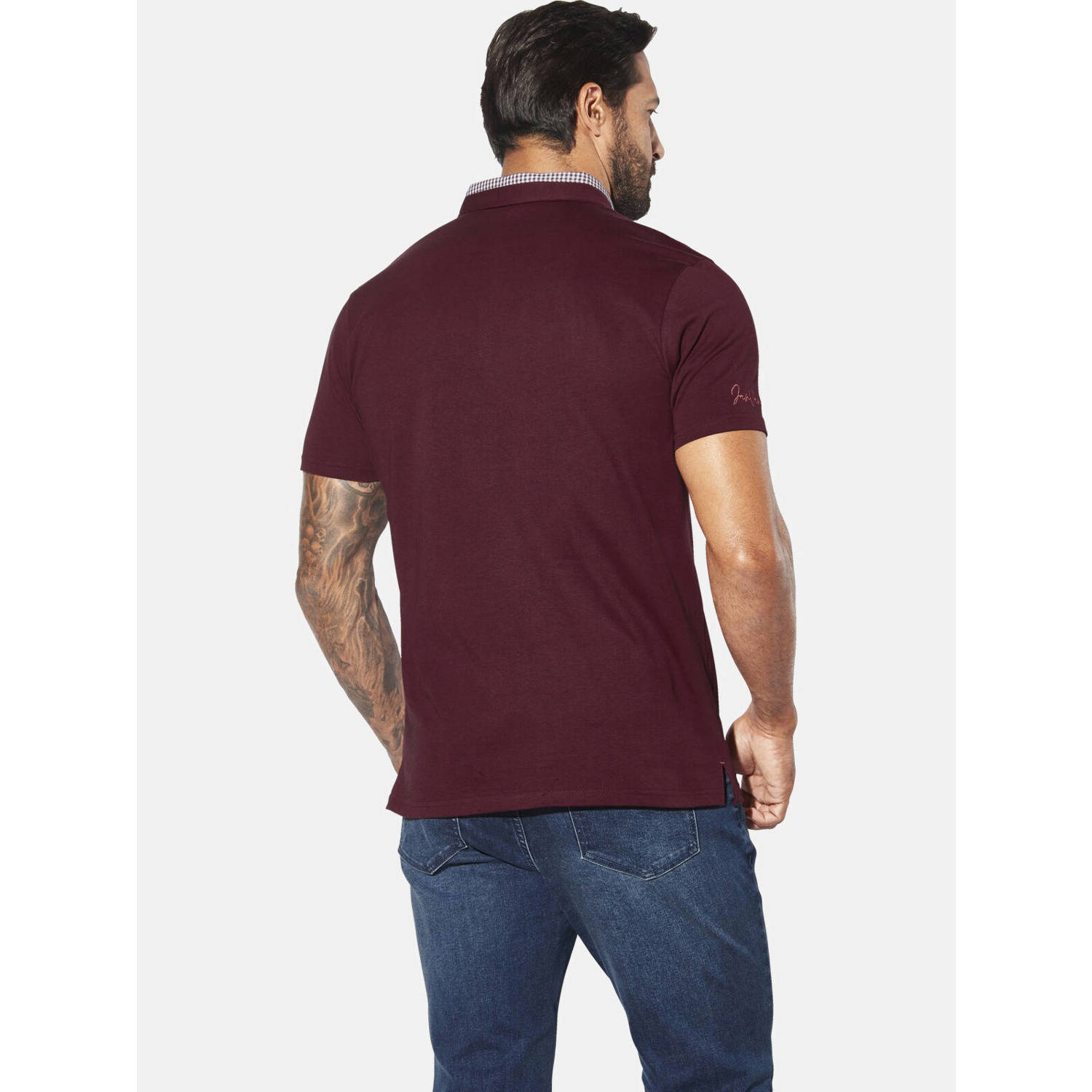 Jan Vanderstorm +FIT Collectie polo Plus Size LARSGAARD donkerrood
