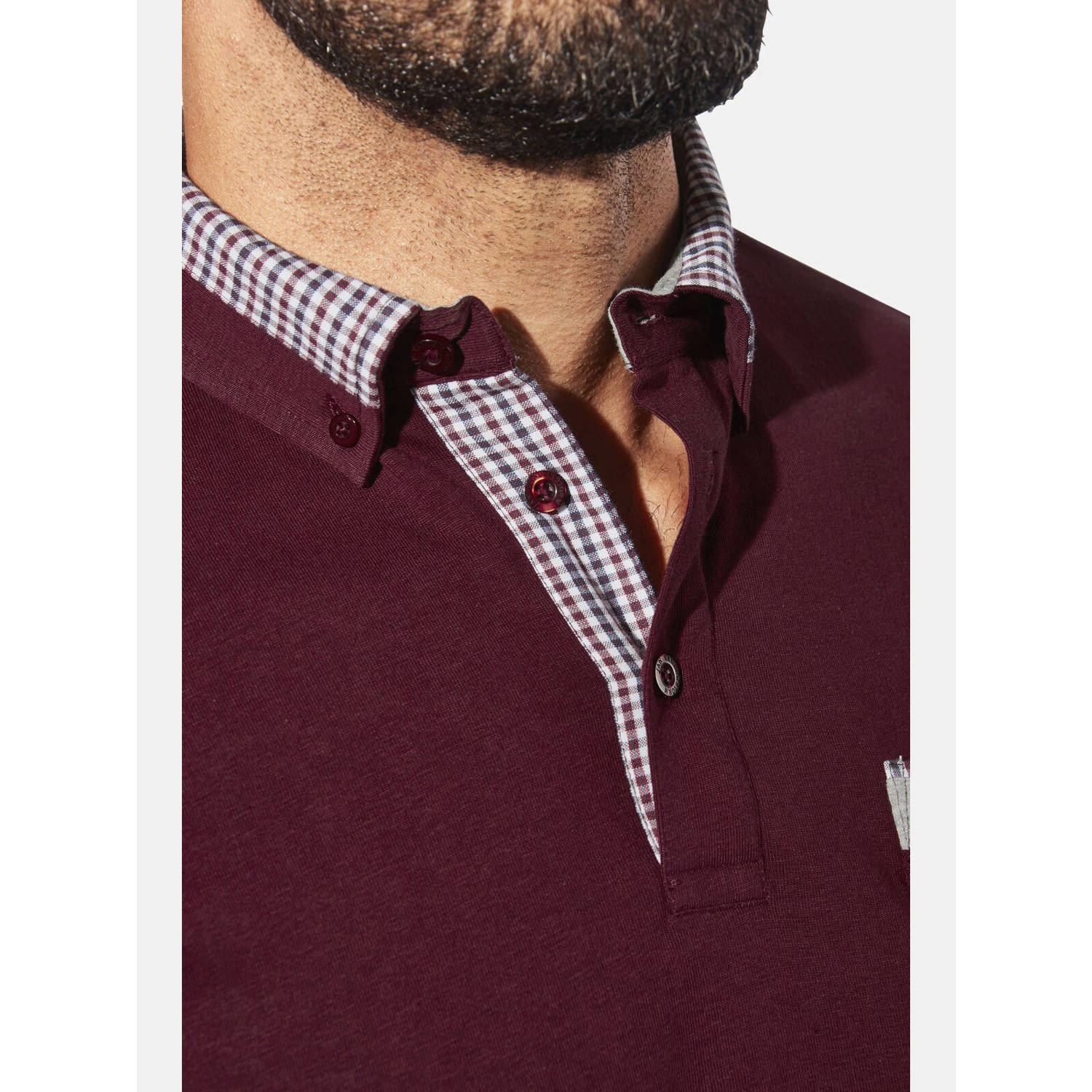 Jan Vanderstorm +FIT Collectie polo Plus Size LARSGAARD donkerrood