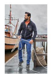 thumbnail: Jan Vanderstorm +FIT Collectie vest LINDSEN Plus Size met printopdruk donkerblauw