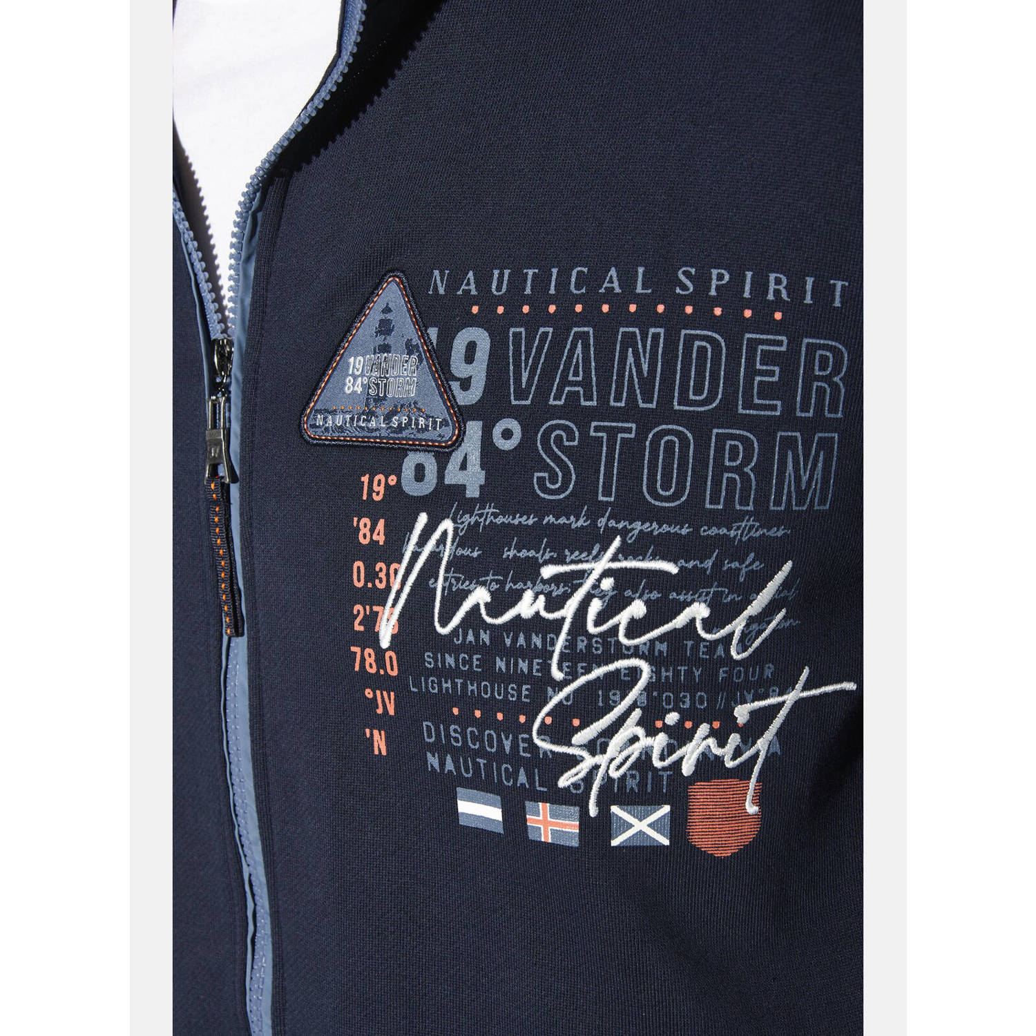Jan Vanderstorm +FIT Collectie vest LINDSEN Plus Size met printopdruk donkerblauw