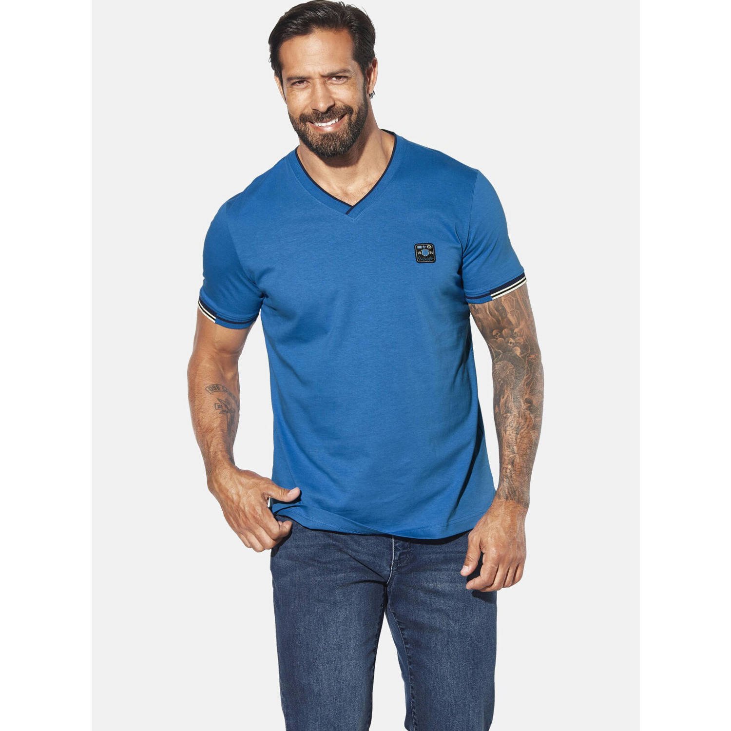 Jan Vanderstorm loose T-shirt MORKBERG Plus Size blauw