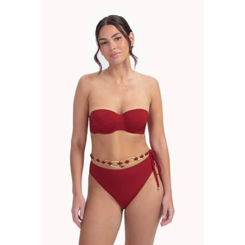 Cyell Design voorgevormde strapless bandeau bikinitop Femme Rouge donkerroze afbeelding