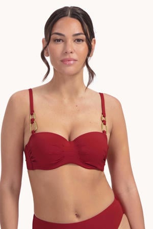 voorgevormde strapless bandeau bikinitop Femme Rouge donkerroze