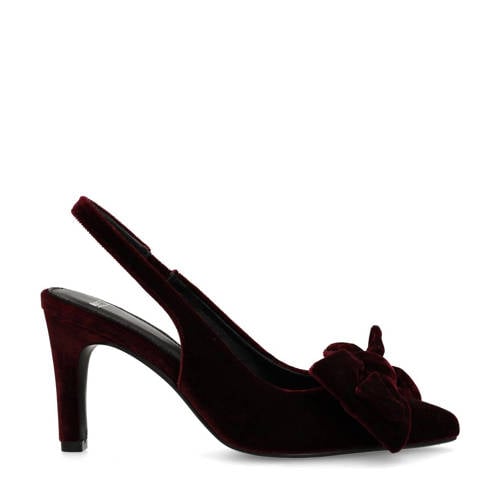 Manfield velours slingback pumps bordeaux afbeelding