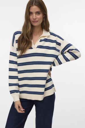 gestreepte pullover ecru