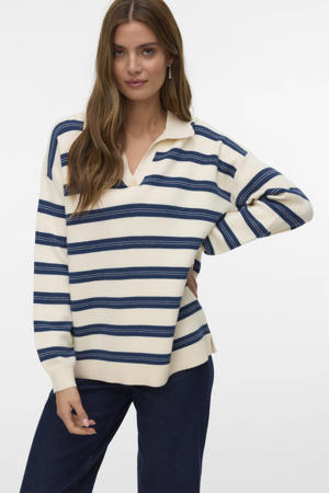 gestreepte pullover ecru