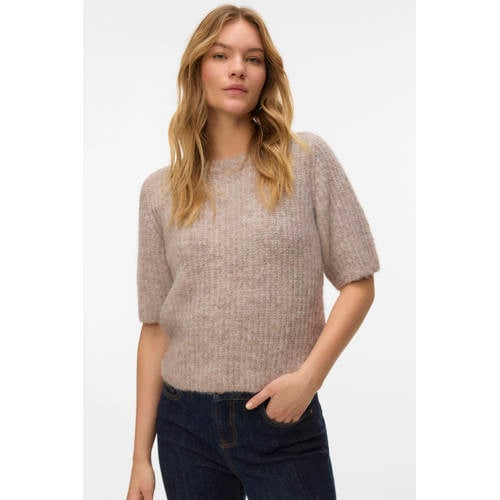 VERO MODA trui taupe gebreid afbeelding