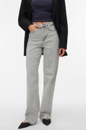 high waist wide leg jeans grey denim