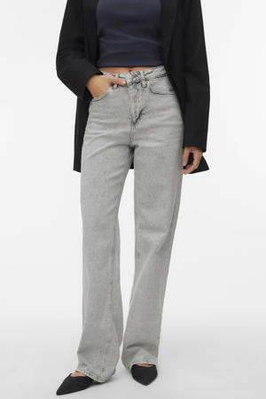 high waist wide leg jeans grey denim