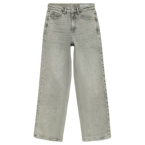 VERO MODA high waist wide leg jeans grey denim afbeelding