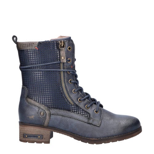 Mustang veterboots donkerblauw afbeelding