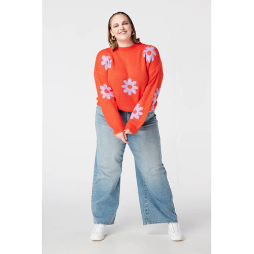 MS Mode gebloemde pullover met wol afbeelding