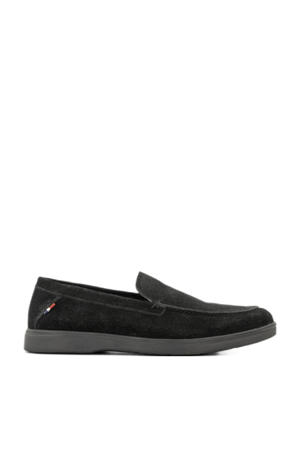 suède loafers zwart