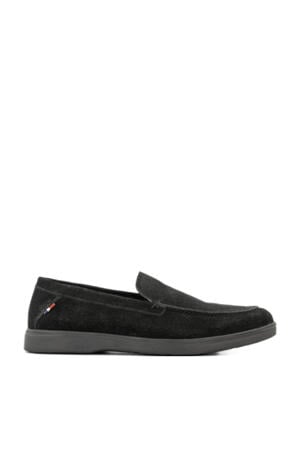 suède loafers zwart