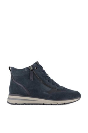comfort gevoerde suede sneakers donkerblauw