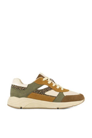 chunky sneakers cognac/ecru/groen