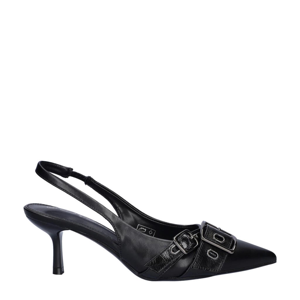 Zwarte dames Dolcis slingback pumps van imitatieleer