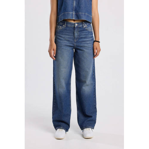 America Today high waist wide leg jeans medium blue denim afbeelding