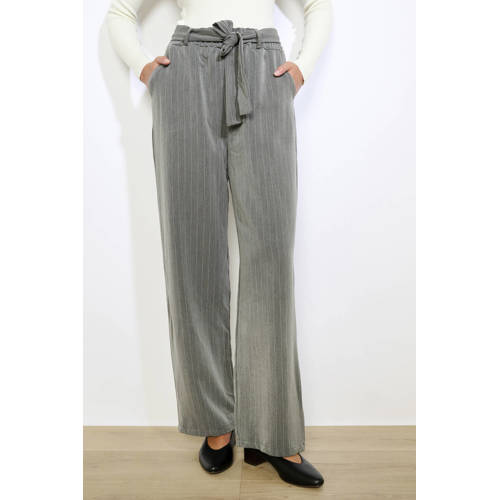 LOLALIZA wide leg regular waist broek grijs afbeelding