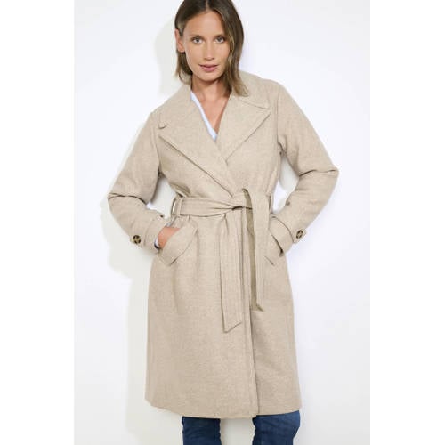 LOLALIZA wollen manteljas beige afbeelding