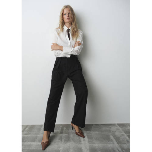 Mango leren slingback pumps bruin afbeelding