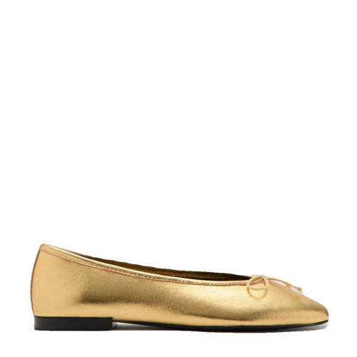 Mango leren ballerina's goud afbeelding
