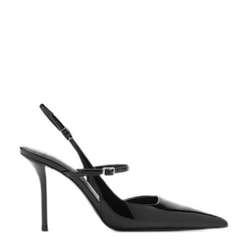 Mango lak slingback pumps zwart afbeelding