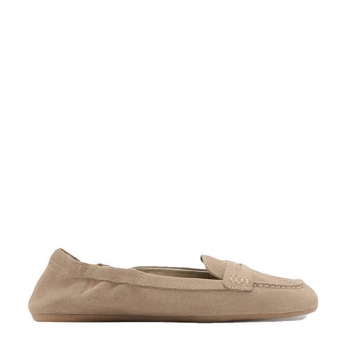 Mango suède mocassins beige afbeelding