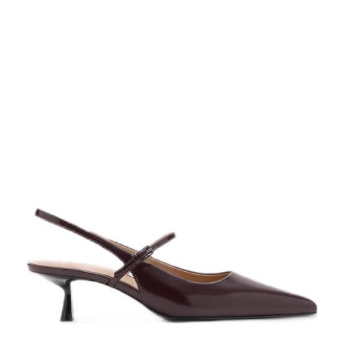 Mango lak slingback pumps bruin afbeelding