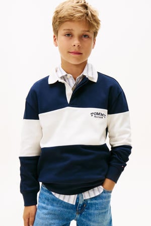 gestreepte polo donkerblauw