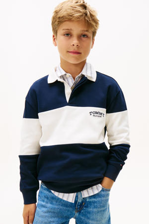 gestreepte polo donkerblauw