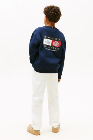 sweater met backprint donkerblauw