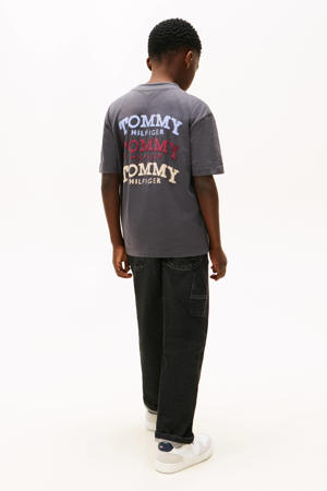 T-shirt met backprint grijs