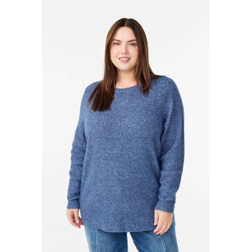 Zizzi gebreide trui blauw afbeelding
